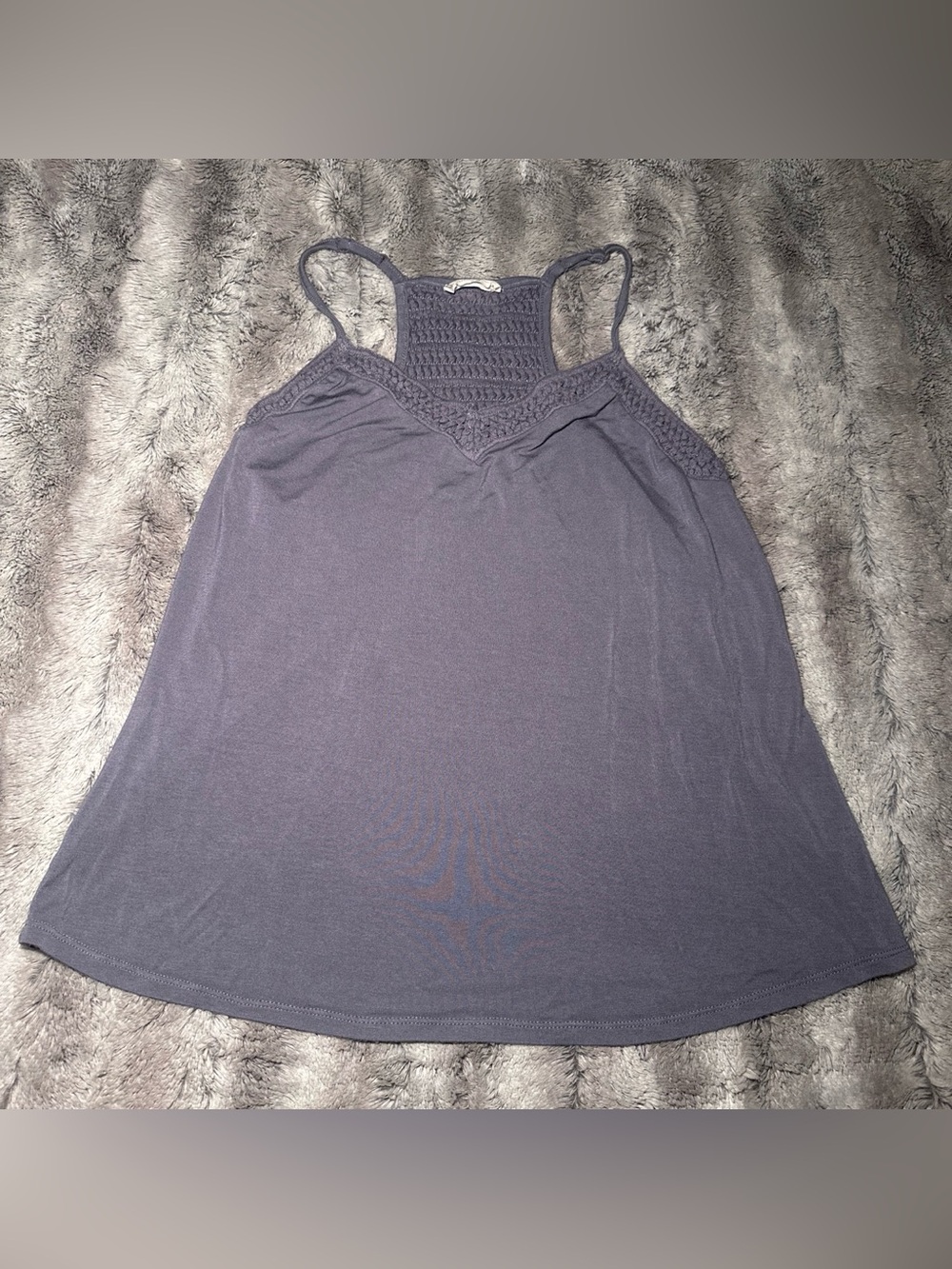 women’s small ‘Maurice’s’ grey crochet detailing tank top
